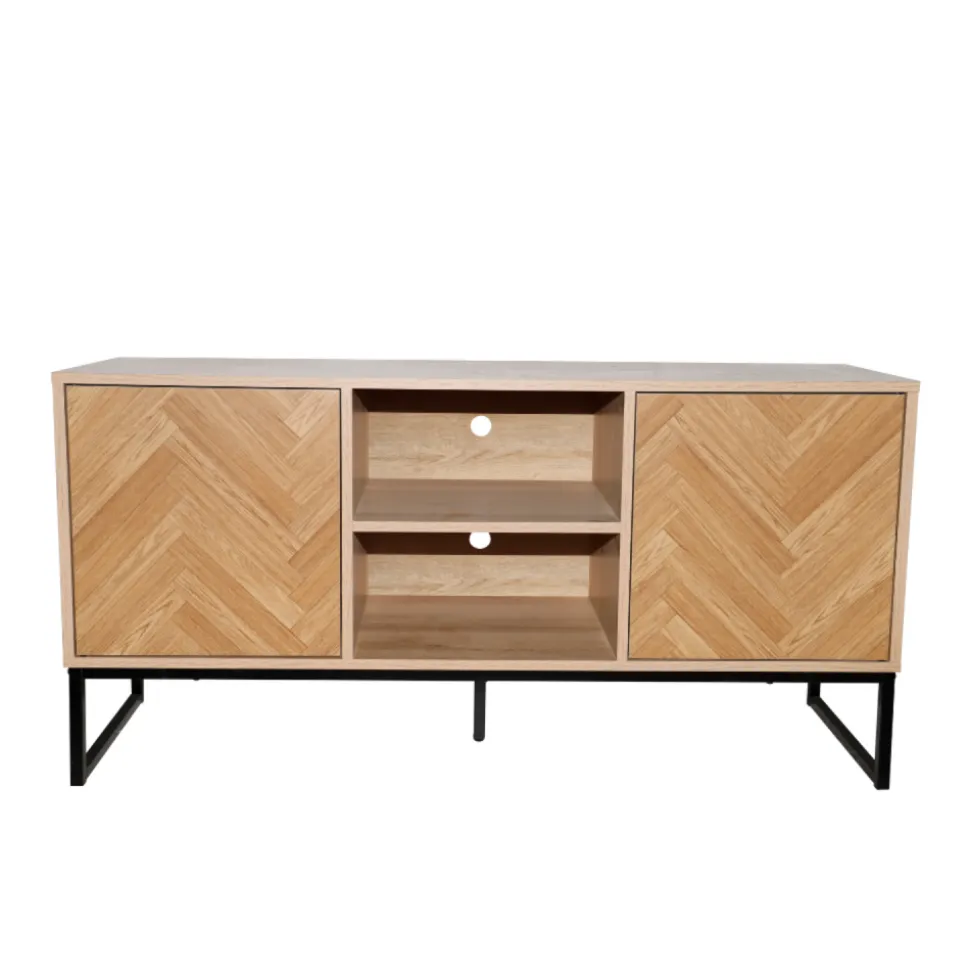 Buffet effet chevron 2 portes et 2 niches chevron