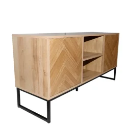 Buffet effet chevron 2 portes et 2 niches chevron