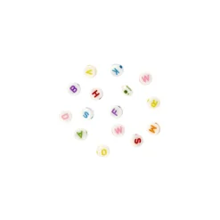 C' TOP - Perles acryliques Lettres rondes (3mm), assortiment 8 coloris - 40 g