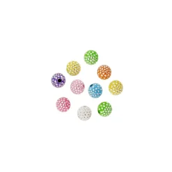 C' TOP - Perles acryliques strass (10mm), assortiment 8 coloris - 32 g