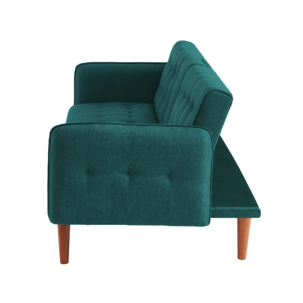 Canapé 3 places convertible avec tablette centrale rabattable vert inverness