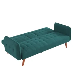 Canapé 3 places convertible avec tablette centrale rabattable vert inverness