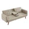 Canapé 3 places convertible avec tablette centrale rabattable beige inverness