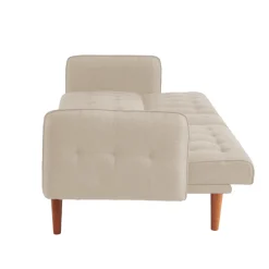 Canapé 3 places convertible avec tablette centrale rabattable beige inverness