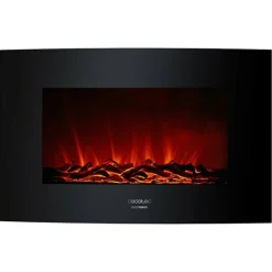 CECOTEC - Cheminée murale électrique décorative warm 3500 curved flames 1000 - 2000 w