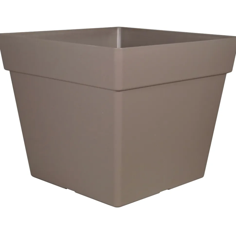 CHAPELU FRÈRES - Pot carré Enzo 40, coloris Taupe, L.39xl.39xH.33cm