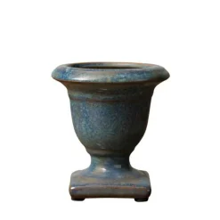 CHEHOMA - Mini vasque gris bleue en céramique 12x12x12cm