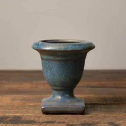 CHEHOMA - Mini vasque gris bleue en céramique 12x12x12cm