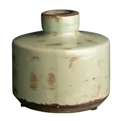 CHEHOMA - Vase bouteille large vert-de-gris 13x13cm