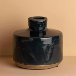 CHEHOMA - Vase bouteille large bleu marine 13x13cm