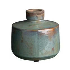 CHEHOMA - Vase bouteille large gris bleu 13x13cm