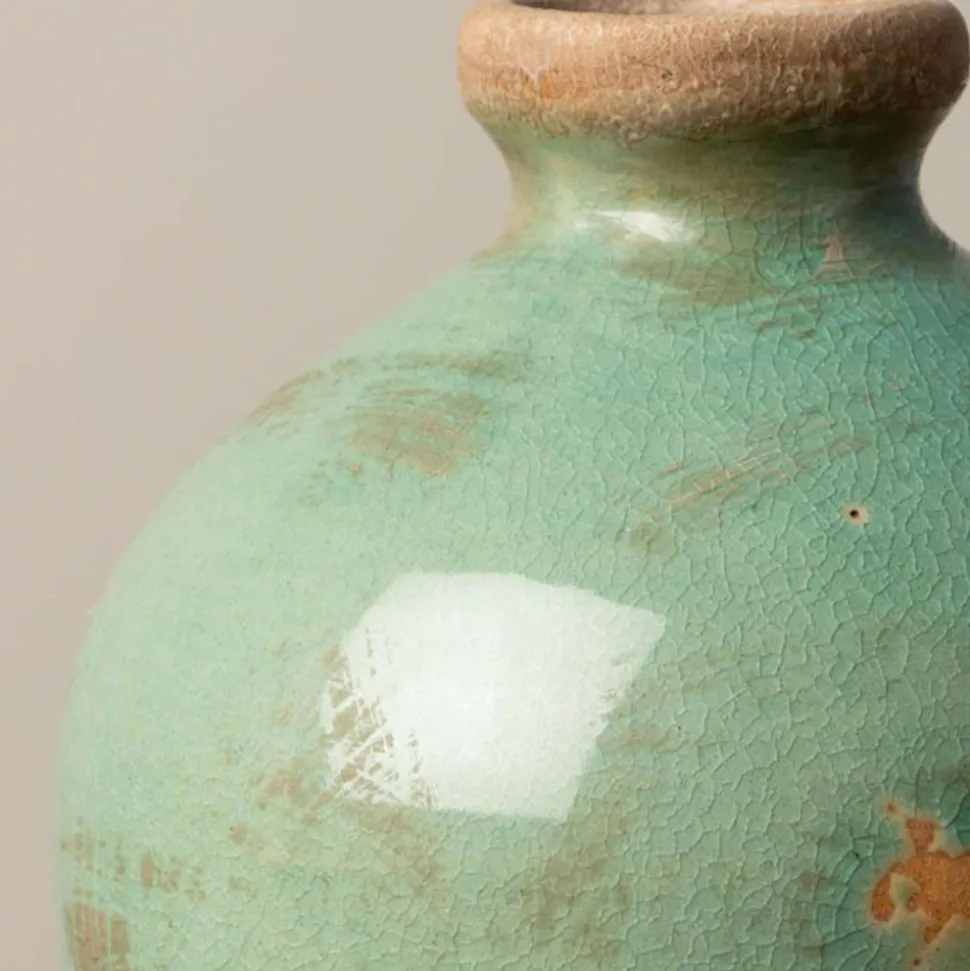 CHEHOMA - Vase bulles vert d'eau céramique 13x9cm