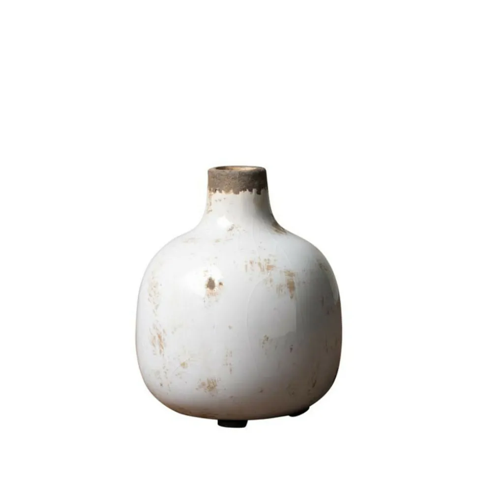 CHEHOMA - Vase céramique blanc 13x11cm