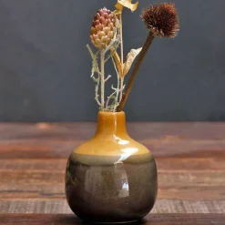 CHEHOMA - Vase céramique brun et orange chehoma 9x10cm