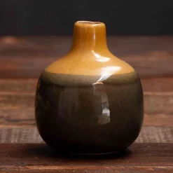 CHEHOMA - Vase céramique brun et orange chehoma 9x10cm