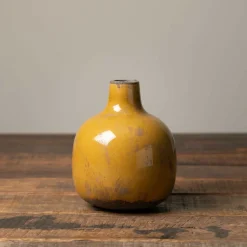 CHEHOMA - Vase céramique moutarde 13x11cm