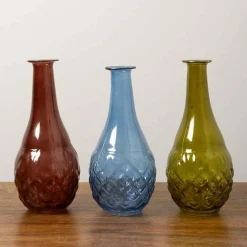 CHEHOMA - Vase ocean bleu verre 18x8x8cm