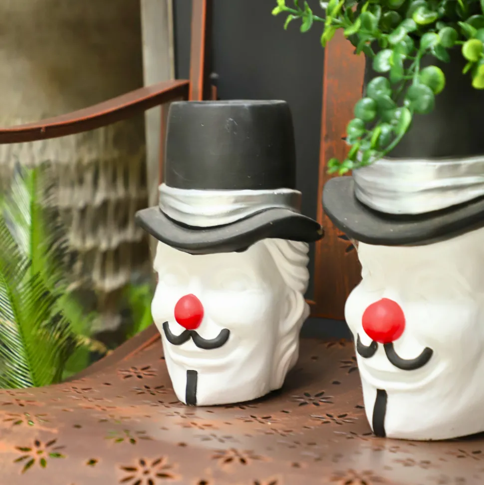 CHEMIN DE CAMPAGNE - ~ cache-pot "clown" ø.17.5 x 26.5cm