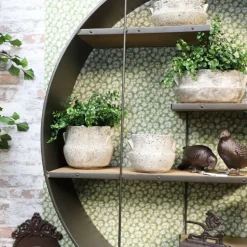 CHEMIN DE CAMPAGNE - ~ cache-pot "antique" en béton gris vieilli ø20 x 16 cm