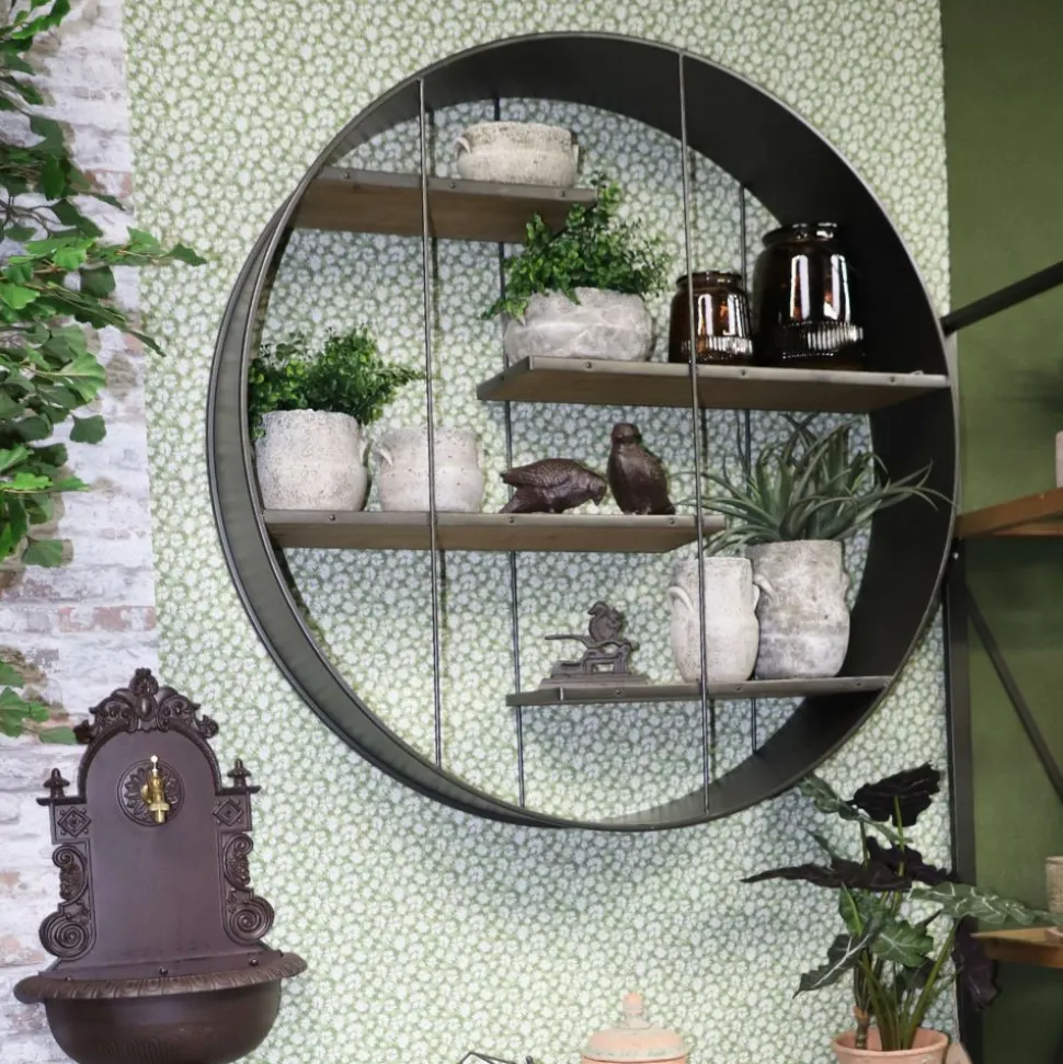 CHEMIN DE CAMPAGNE - ~ cache-pot "antique" en béton gris vieilli ø19 x 23.5 cm