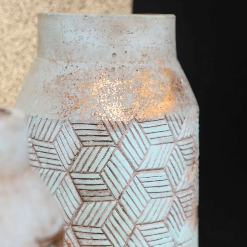 CHEMIN DE CAMPAGNE - ° vase en béton vert de gris ø15.5 x 20 cm