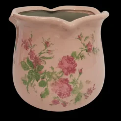 CHEMIN DE CAMPAGNE - Cache-pot en céramique rose ø.15.5 x 14.5 cm