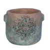 CHEMIN DE CAMPAGNE - Cache-pot rond en ciment vieilli effet poterie - ø.12,5 x ht.10 cmø.12,5 x ht.10 cm