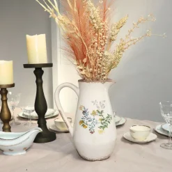 CHEMIN DE CAMPAGNE - Pichet vase en céramique beige 20 x 14 x 25 cm