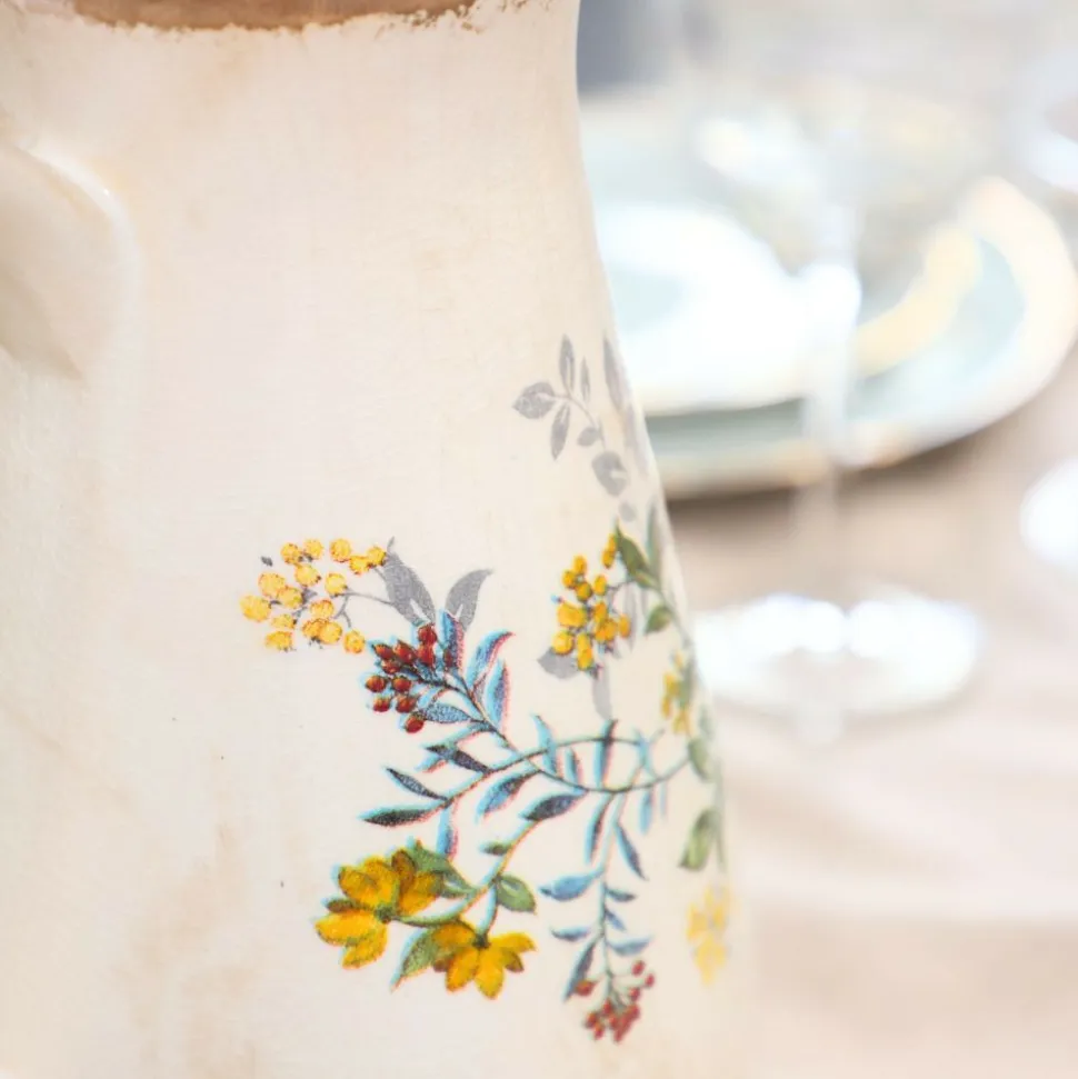 CHEMIN DE CAMPAGNE - Pichet vase en céramique beige 20 x 14 x 25 cm