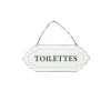CHEMIN DE CAMPAGNE - Plaque de porte décorative vintage de toilettes en métal blanc 12x7cm