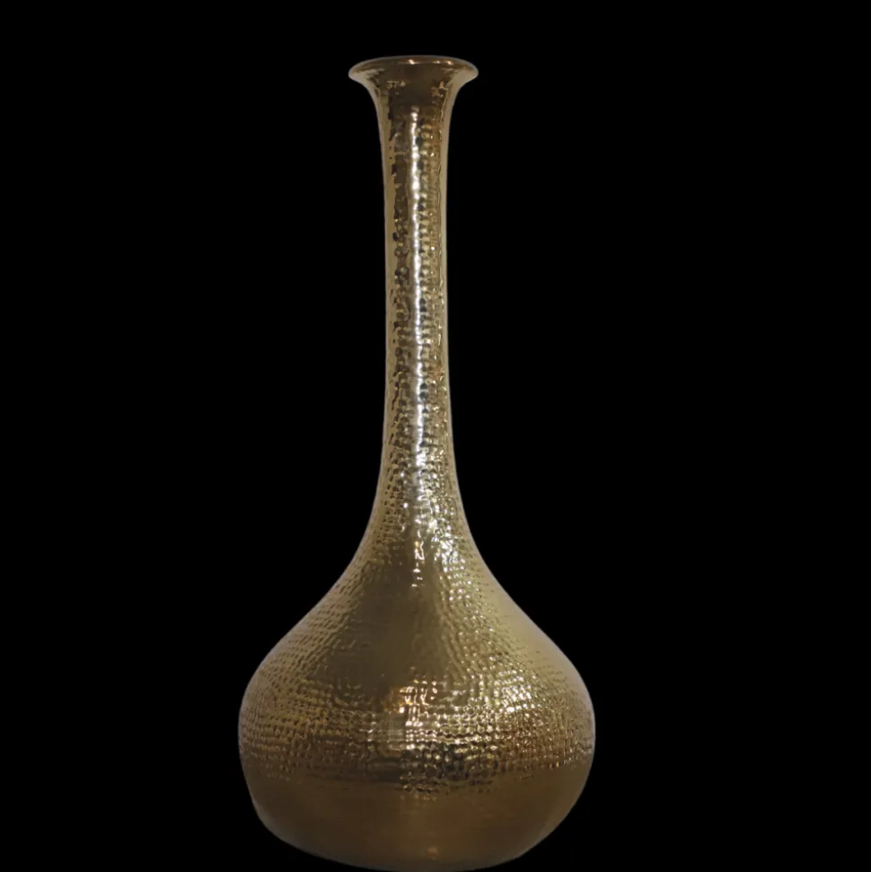 CHEMIN DE CAMPAGNE - Vase en céramique doré 23.5 x 51cm