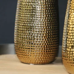 CHEMIN DE CAMPAGNE - Vase en céramique doré 14 x 33.5 ø ouv 5,5