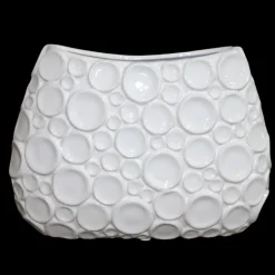 CHEMIN DE CAMPAGNE - Vase en céramique blanc 35.5 x 14.5 x ht.26 cm