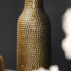 CHEMIN DE CAMPAGNE - Vase en céramique doré 14 x 51 ø ouv 4 cm