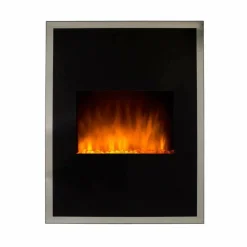 CHEMIN'ARTE® - Cheminée murale empire state en acier et verre trempé