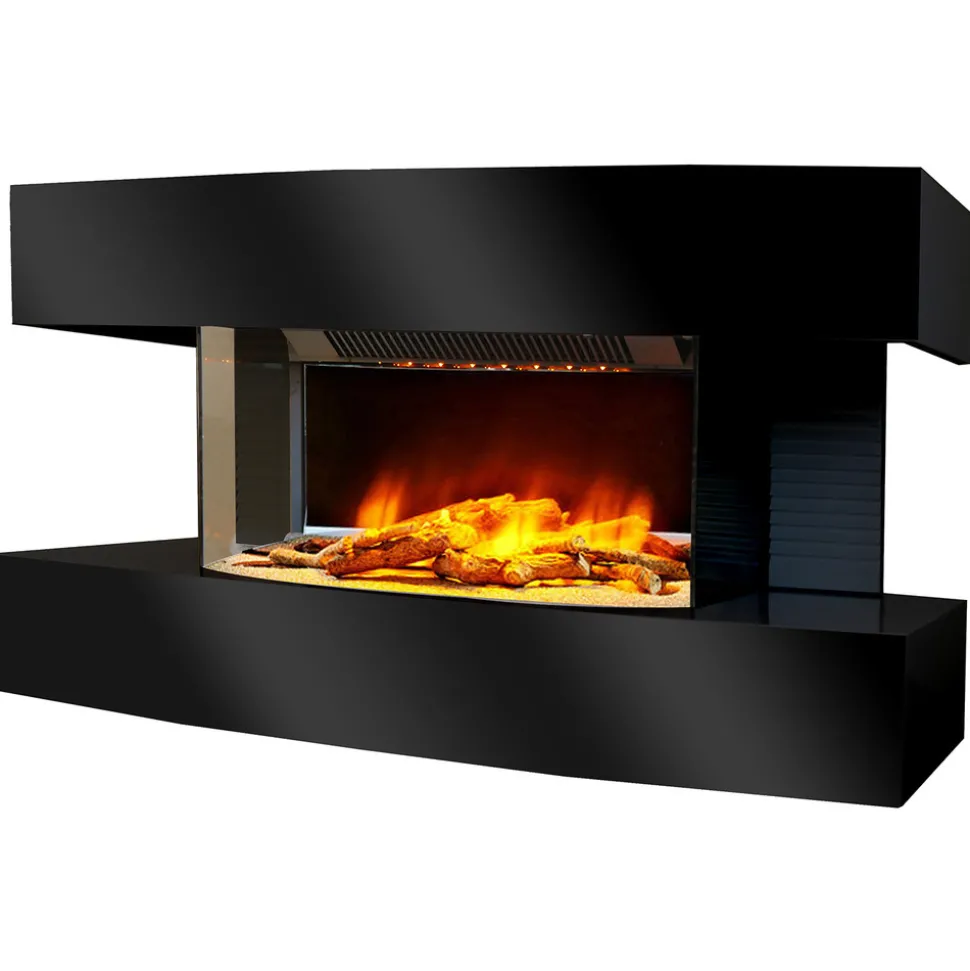 Chemin'arte cheminée électrique 2000w noir - lounge medium noir