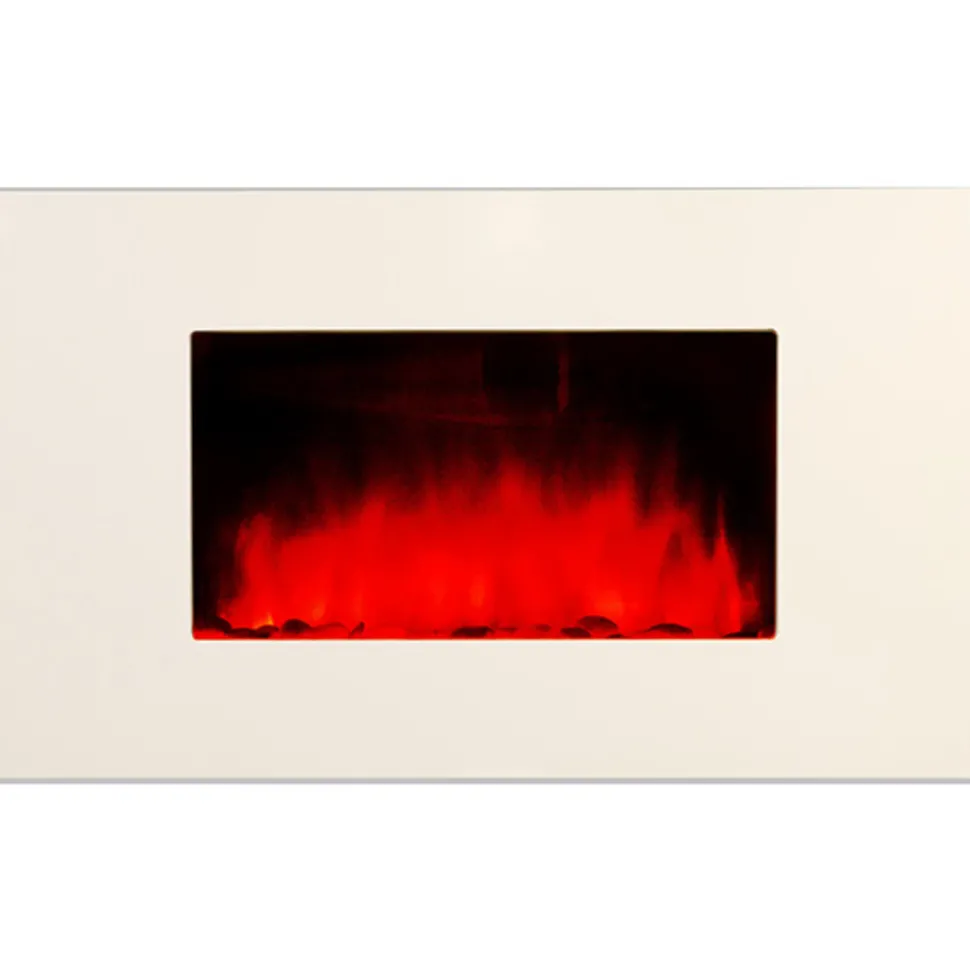 Chemin'arte cheminée électrique 2000w avec télécommande - white loft