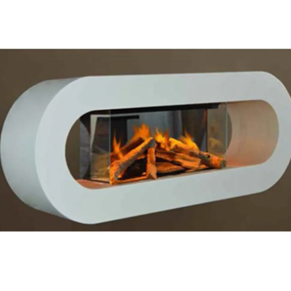 Chemin'arte cheminée électrique 2000w blanc - ovalia