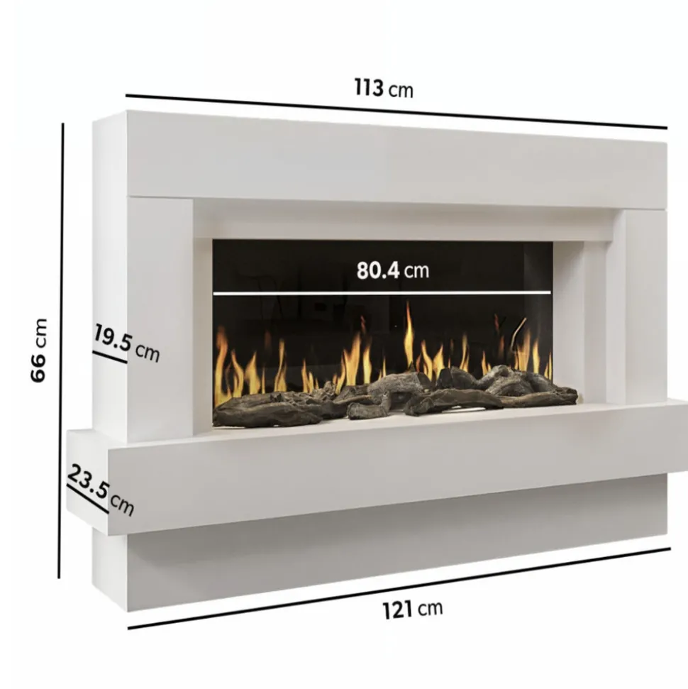 Chemin'arte cheminée électrique 2000w blanche - 264