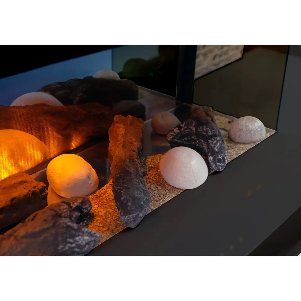 Chemin'arte cheminée électrique design 2000w noir - lounge noire