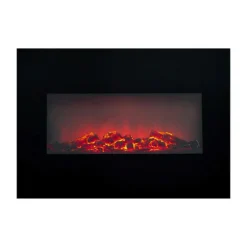 CLASSIC FIRE - Cheminée murale électrique décorative memphis noir 1800 w 66 x 13 x 46 cm