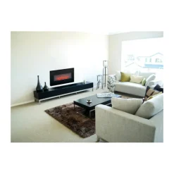 CLASSIC FIRE - Cheminée murale électrique décorative memphis noir 1800 w 66 x 13 x 46 cm