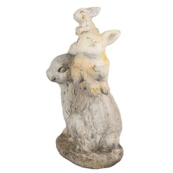 CLAYRE & EEF - Figurine lapin marron beige céramique 27x18x43cm