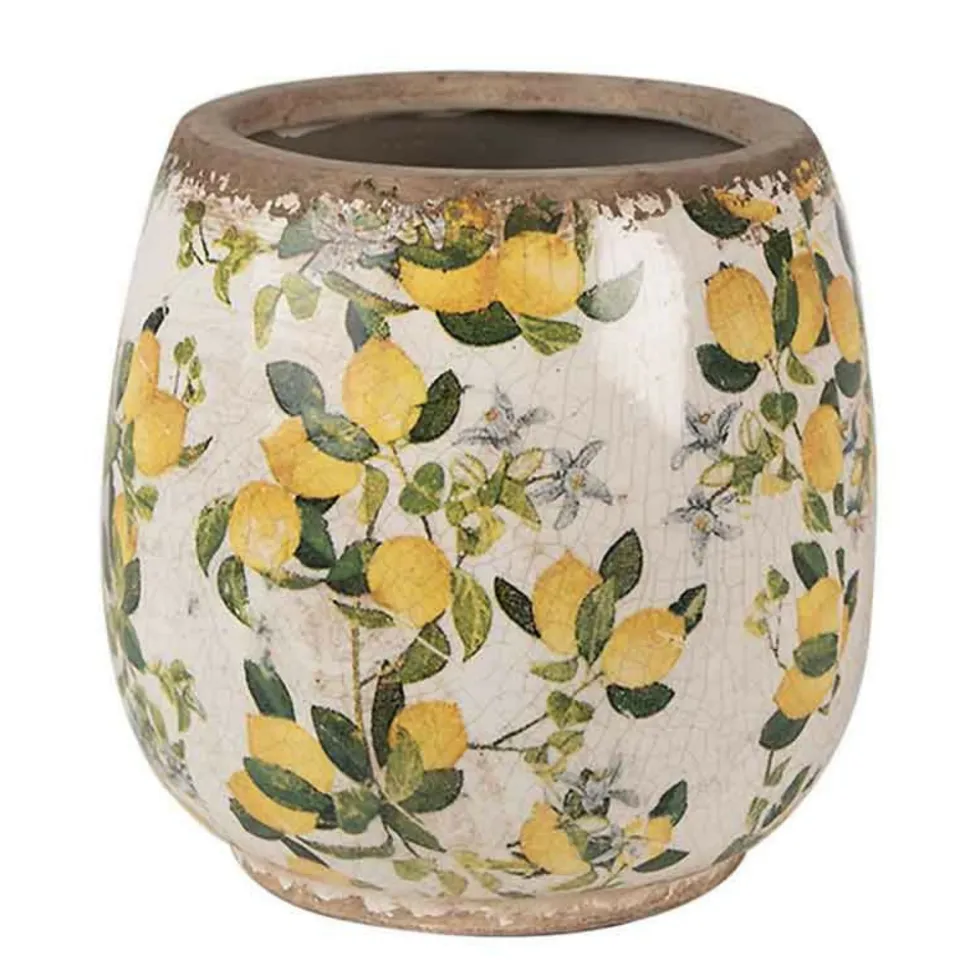 CLAYRE & EEF - Pot de fleurs citron céramique 13x13x13cm