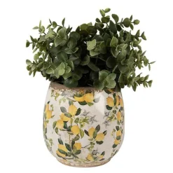 CLAYRE & EEF - Pot de fleurs citron céramique 13x13x13cm