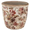 CLAYRE & EEF - Pot de fleurs rose céramique beige 11x11x11cm