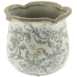 CLAYRE & EEF - Pot de fleurs céramique beige 15x15x14cm