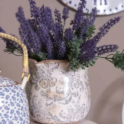 CLAYRE & EEF - Pot de fleurs céramique beige 15x15x14cm