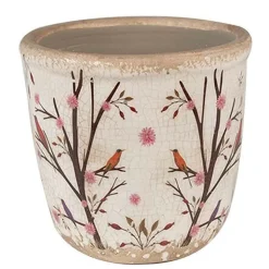 CLAYRE & EEF - Pot de fleurs marron rose céramique 11x10x10cm