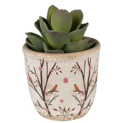 CLAYRE & EEF - Pot de fleurs marron rose céramique 11x10x10cm